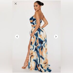 Elegant Multicolor Skirt Set